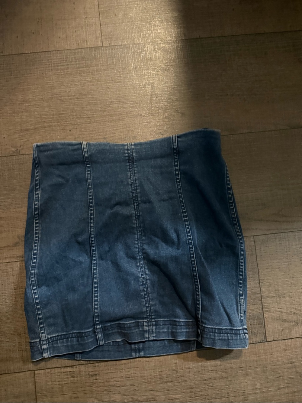 Free People Dark Blue Denim Mini Skirt